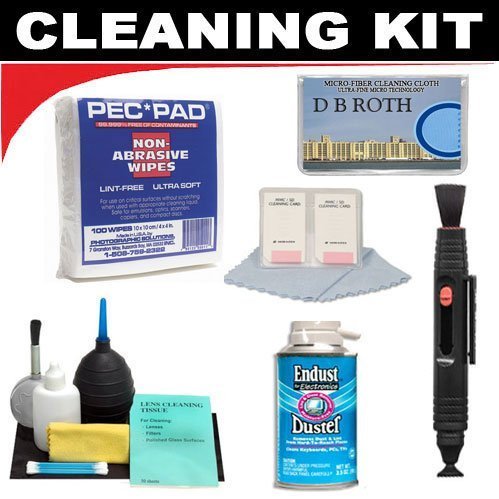 Panasonic DMC FX-150 DMC-LX2 DMC-LX3 Digital Cameras - Lenspen Lens Cleaning System + PEC-PAD Non Abrasive Wipes (100 Wipes) + Hurricane Blower + Deluxe DB ROTH Cleaning Kit