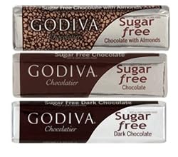 Godiva Chocoiste Sugar Free Chocolate Bar Milk, Dark & Milk with Almonds 6 Pack Assortment