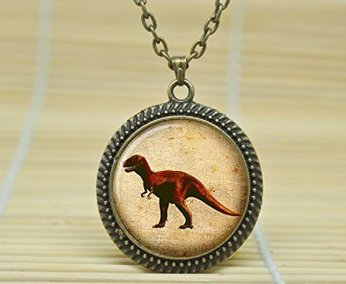 Fashion Jewelry Dinosaur Pendant Dinosaur Necklace Dinosaur Jewelry Vintage Style Glass Cabochon Necklace A2232