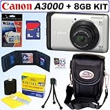 Canon PowerShot A3000IS 10 MP Digital Camera + 8GB Accessory Kit
