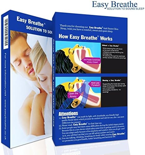 EasyBreathe Anti Snoring Jaw Strap by Astute Healthcare help restful sleep. New Comfort Fit Design. #1 Ranked Device on the Market. TRY RISK FREE! (Large)