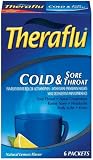TheraFlu Cold & Sore Throat, Natural Lemon Flavor 6 ea