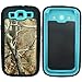 For Samsung S3 Case, Galaxy S3 Case,3 Layers Heavy Duty Defender Series Natural Realtree Camo Military Grade Shock Absorbent Scratch Impact Resistant Tough Hybrid Armor Protective Case w/ Built-in Screen Protector for Samsung Galaxy S3 i9300 (Tree Teal)