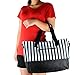 Diaper Bag Messenger with Changing Pad, Bottle Holders, Travel Money Belt, Stroller Clips, Color Black