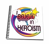 Dooni Designs - Believe In Dreamy Belief Designs - I Believe In Heroism Cute Believer Design - Memory Book 12 x 12 inch (db_166565_2)