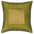 Decorative Handmade Golden Green Thai Silk Cushion Cover / Pillow Sham