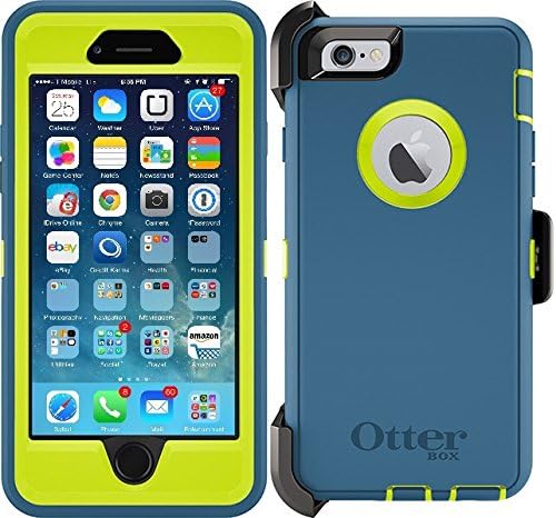Otterbox Defender Series for Apple iPhone 6 with Holster/Screen Protector/Retail Packaging - Deep Water Blue/Citron Green