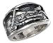Sterling Silver Mens Motorcycle Band Ring (size 08).