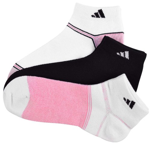 Adidas Women's Superlite Climacool Low Cut Socks -Black/White/Pink - 3 Pack