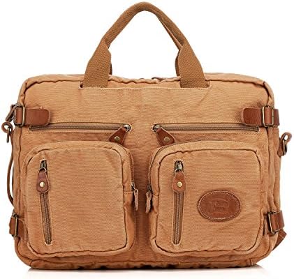 Vicenzo Flex Canvas Leather Messenger Bag/ Briefcase / Backpack