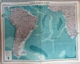 MAP SOUTH ATLANTIC AMERICA AFRICA CAPE HOPE FALKLAND
