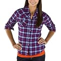 Mossimo Supply Co. Juniors Boyfriend Flannel Top - Purple Plaid