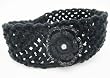Handmade Acrylic and Cotton Mixed Yarn - Headband for Teens/women - Vintage Black Charm (Stretches Easily/crocheted Entirely By Hand)