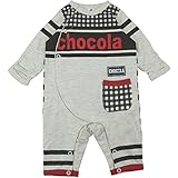 【H28年春物】 chocola(ショコラ) 天竺chocolaロゴカバーオール 70cm/オートミール NO.CH-1621-63073