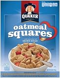Quaker Oatmeal Squares, Crunchy Oatmeal Cereal with a Hint of Brown Sugar, 14.5-Ounce (Pack of 4)