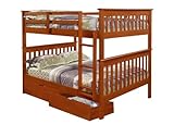 Bunk Bed Full over Full with Under-Bed Drawers in Espresso