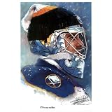 Professionally Framed Buffalo Sabres (Ryan Miller, Face) Sports Poster Print - 13x19 with RichAndFramous Black Wood Frame