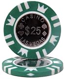 50 $25 Coin Inlay Clay Poker Chips