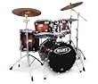 Mapex Saturn Series Walnut and Maple Fusionease 5-Piece Drum Set in Rootbeer Sparkle Burst Lacquer Finish