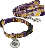 LSU Tigers Dog Collar & Leash Set