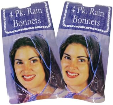 Lot of 9 Women Hair Rain Bonnets Clear Plastic Cap Hat