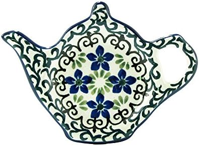 Polish Pottery Teapot Teabag Holder Boleslawiec Poland Traditional Stoneware Pattern 766-1073