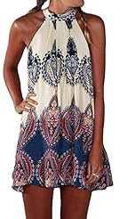 Sexy Keyhole Summer Halter Sleeveless Mini Dress 