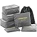 HiDay 7 Set Packing Cube - 3 Travel Cubes + 3 Pouches + 1 Drawstring Backpack Bag