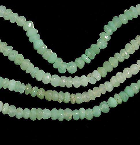 Shaded Chrysoprase Micro Faceted Rondelle Genuine Natural Beads Strand ~3mm 13"