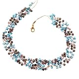 Chuvora Genuine Multi-Color Dyed Fresh Water Cultured Pearl 2-Strand Gold Silk Cord Necklace with Lobster Claw Clasp 14''-15.5'' Fashion Jewelry for Women