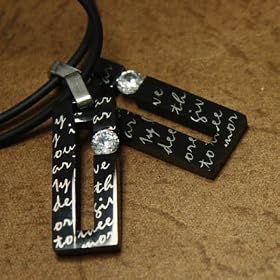 Valentine's Day Gift Black Cz Diamond Pendant for Him Her Designer Inspired L with Box J1189