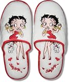 Betty Boop "Bad Dog" Women's White Terrycloth Slippers