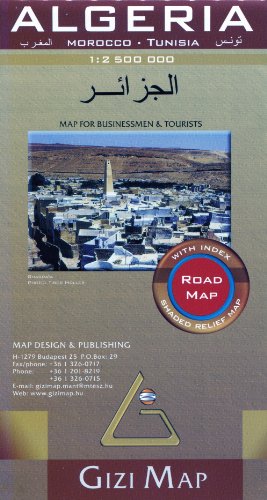 Algeria, Morocco & Tunisia 1:2,500,000 Road and Travel Map GIZI