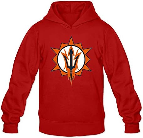 MENEO Men NCAA Sun Devils Logo Hooded Shirt Red XXL