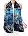 Dahlia Women's 100% Luxury Long Silk Scarf - Art Collection