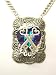 Rocker Jewelry Large Blue Crystal Heart Pewter Keys Pendant