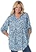 Women's Plus Size Tunic Top With Button-Tab Convertible Sleeves
