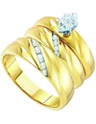 0.17CTCENTER MARQUISE DIAMOND TRIO SET