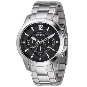 Fossil Men's FS4532 Stainless Steel Bracelet Black Analog Dial Chronograph Watch by Fossil