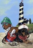 Dachshund Clam Digger Garden Flag