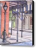 IMAGE OF 96 French Quarter Corner of Royal Canvas Print / Canvas Art - Artist John Boles