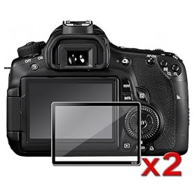 eForcity 2 Packs of Glass LCD Screen Protector Compatible With Canon EOS 60D