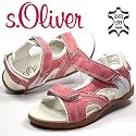 s.OLIVER KIDS , Mädchen Trekking-Sandalen mit 3-Klett, altrosa-weiss