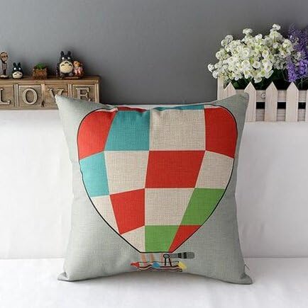 Come2Sell Cartoon creative hot-air balloon pillow cushion lumbar pillow car sofa bedroom pillow,Color grid