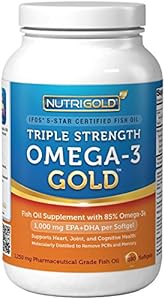 Nutrigold Triple Strength Omega-3 Gold (1,060 mg Omega-3s per softgel), 1250 mg, 180 softgels