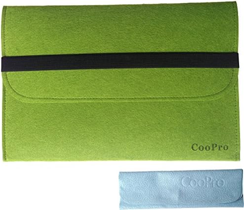 CooPro 13.3 Inch Ultrabook Netbook Bag Case Cover Sleeve Carrying Protector for MacBook Air/ MacBook Pro Retina with Card Slot, Compatible with 13-Inch Notebook Laptop + Screen Cleaning Cloths -Green
