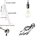 Pendant Light by SooFoo, Triple Lamp Socket Vintage-Style Cord On / Off Switch, Total 16.5 FT Twisted Black Textile Cord
