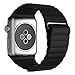 Apple Watch Band, JETech 38mm Genuine Leather Loop with Magnet Lock Strap Replacement Band for Apple Watch 38mm All Models No Buckle Needed (Black) - 2190