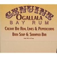 Two Genuine Ogallala Bay Rum, Limes & Peppercorns Bath Soap/Shampoo Bar- 4.5 oz each