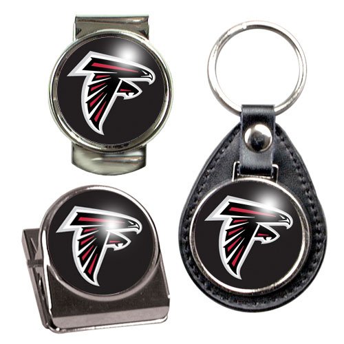 Atlanta Falcons NFL 3 Piece Stocking Stuffer Set - Key Chain, Money Clip & Magnet Clip
